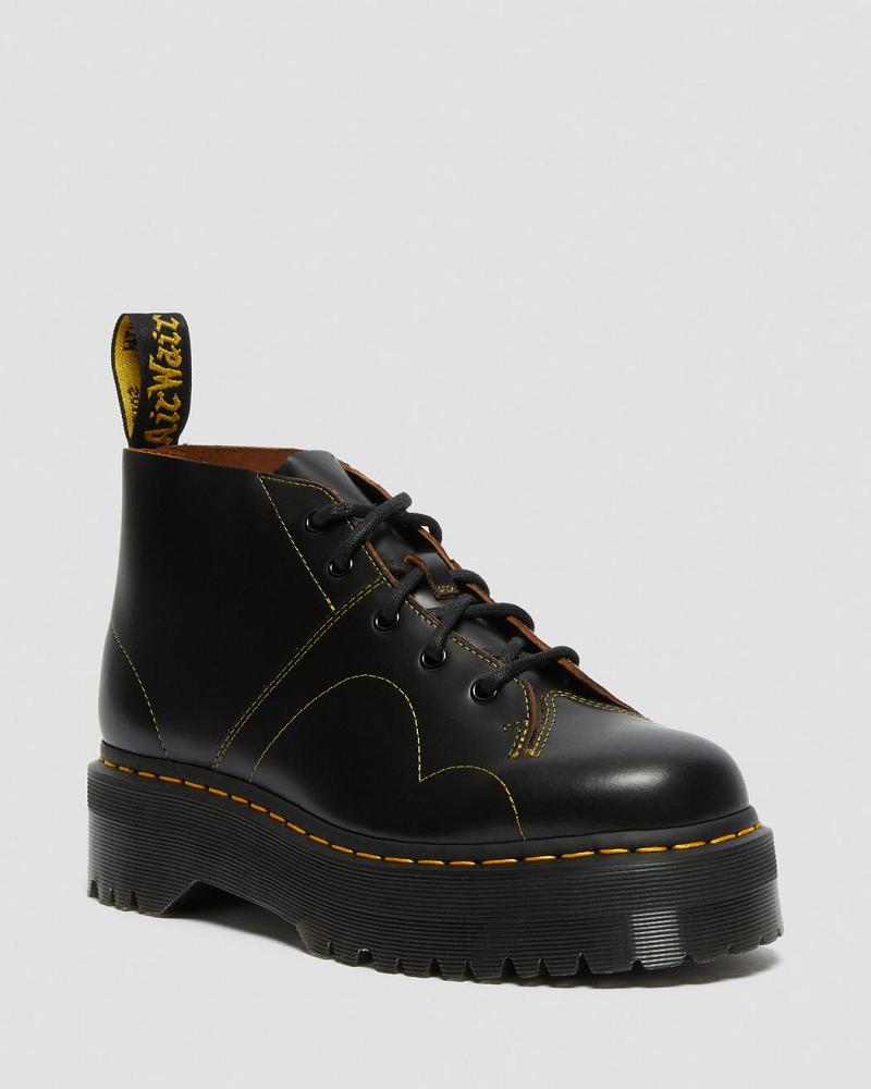 Dr Martens Church Platform Apenlaarzen Dames Zwart | NL 553YXF